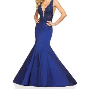Morilee Madeline Gardner Navy‎ Blue Mermaid Gown Size 6